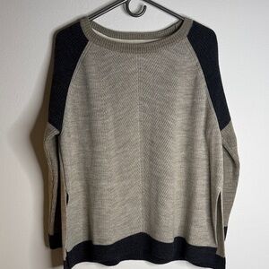 Beige and Black Knit Sweater